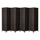 4/6/8 Panel Room Divider Privacy Screen Dividers Woven Wood Fold Stand