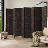 4/6/8 Panel Room Divider Privacy Screen Dividers Woven Wood Fold Stand