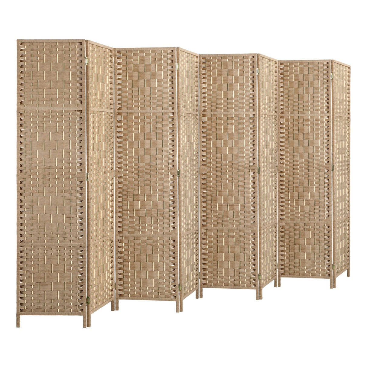 4/6/8 Panel Room Divider Privacy Screen Dividers Woven Wood Fold Stand