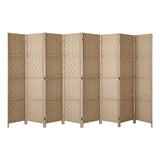 4/6/8 Panel Room Divider Privacy Screen Dividers Woven Wood Fold Stand