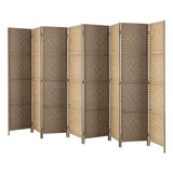 4/6/8 Panel Room Divider Privacy Screen Dividers Woven Wood Fold Stand