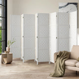 4/6/8 Panel Room Divider Privacy Screen Dividers Woven Wood Fold Stand