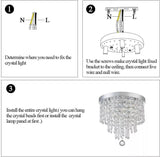 Modern Luxury Crystal Chandelier Ceiling Lamp Pendent Light Acrylic Bead Bedroom