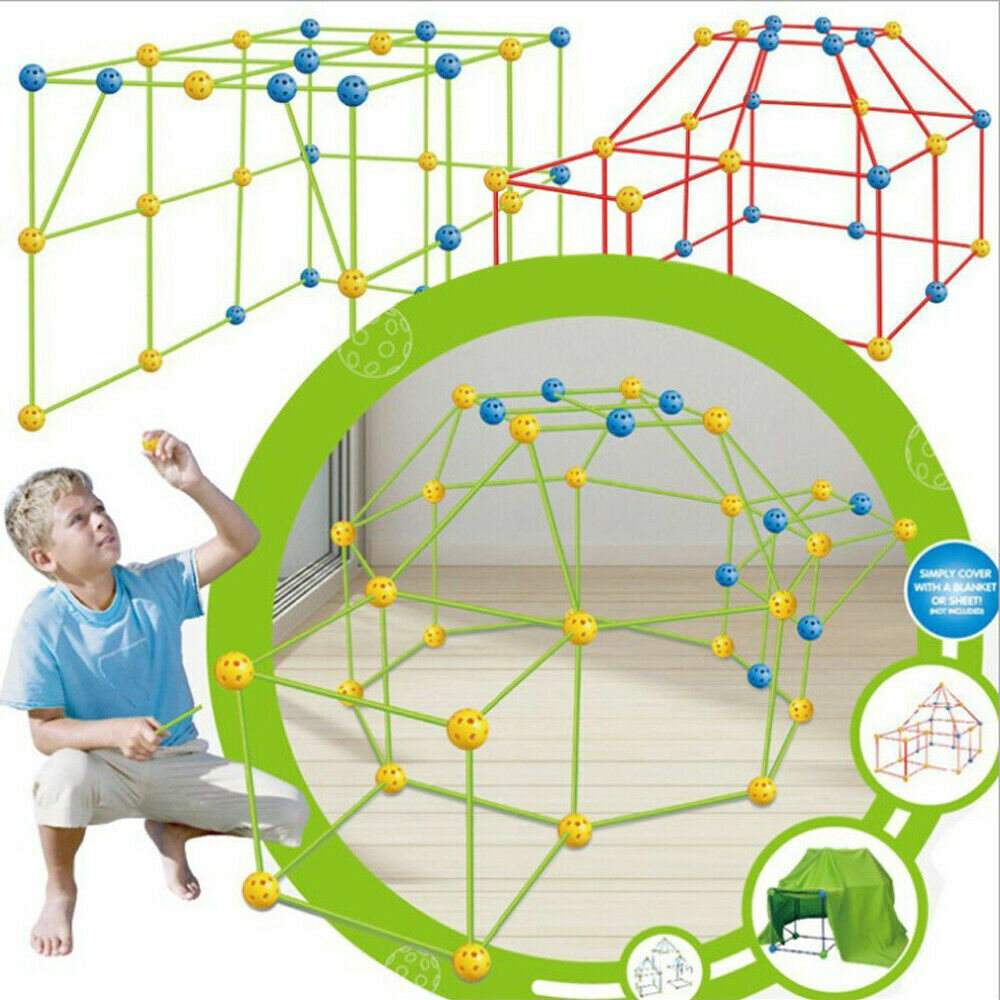 Funhub Fort - Kids Construction Fort Building Kit Indoor & Outdoor Gift Toys Game 175 pieces