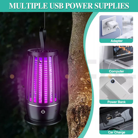 Electric Mosquito Killer LED Lamp USB Fly Trap Insect Bug Zapper Catcher Mozzie