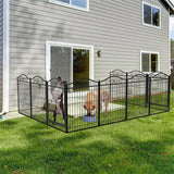 16/8 Panel Pet Playpen Heavy-duty Dog Cage w/ Lockable Door Exercise Fence Large