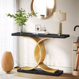 Console Table Hall Coffee Narrow Entrance End Sofa TV Shelf Plant Stand Black