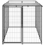 Outdoor Dog Kennel With Roof Steel Garden Yard Puppy Pet Cage Run Play Pen Black