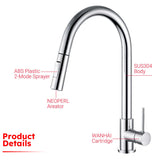 Kitchen Mixer Tap Pull Out Sink Laundry Faucet chrome