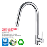 Kitchen Mixer Tap Pull Out Sink Laundry Faucet chrome