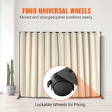 Room Divider Panel Privacy Screen Curtain Stand w/ Wheels 301 x 240cm