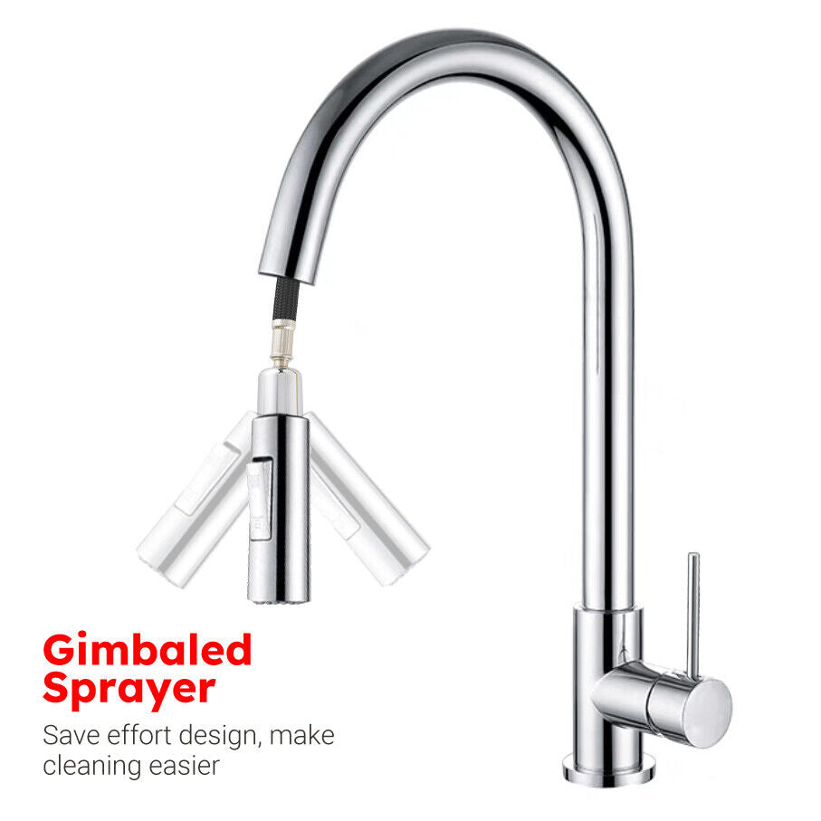 Kitchen Mixer Tap Pull Out Sink Laundry Faucet chrome