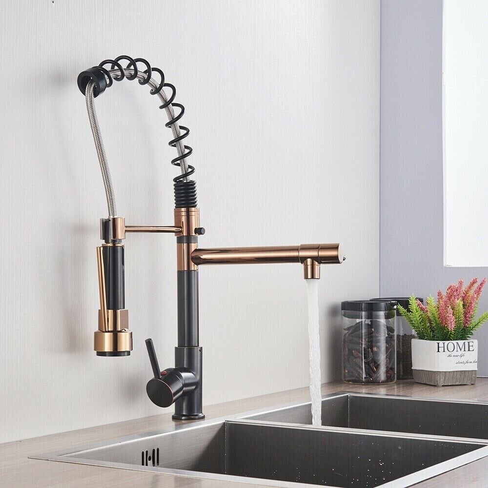 Modern Brass Kitchen Mixer Taps Sink Faucet Pull Out Laundry Swivel Tap