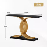 Console Table Hall Coffee Narrow Entrance End Sofa TV Shelf Plant Stand Black