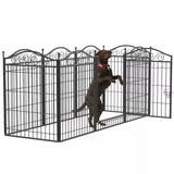 16/8 Panel Pet Playpen Heavy-duty Dog Cage w/ Lockable Door Exercise Fence Large