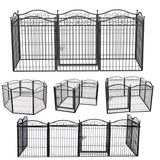 16/8 Panel Pet Playpen Heavy-duty Dog Cage w/ Lockable Door Exercise Fence Large