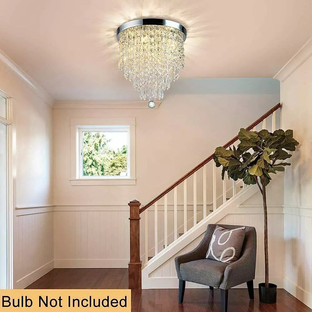 Modern Luxury Crystal Chandelier Ceiling Lamp Pendent Light Acrylic Bead Bedroom