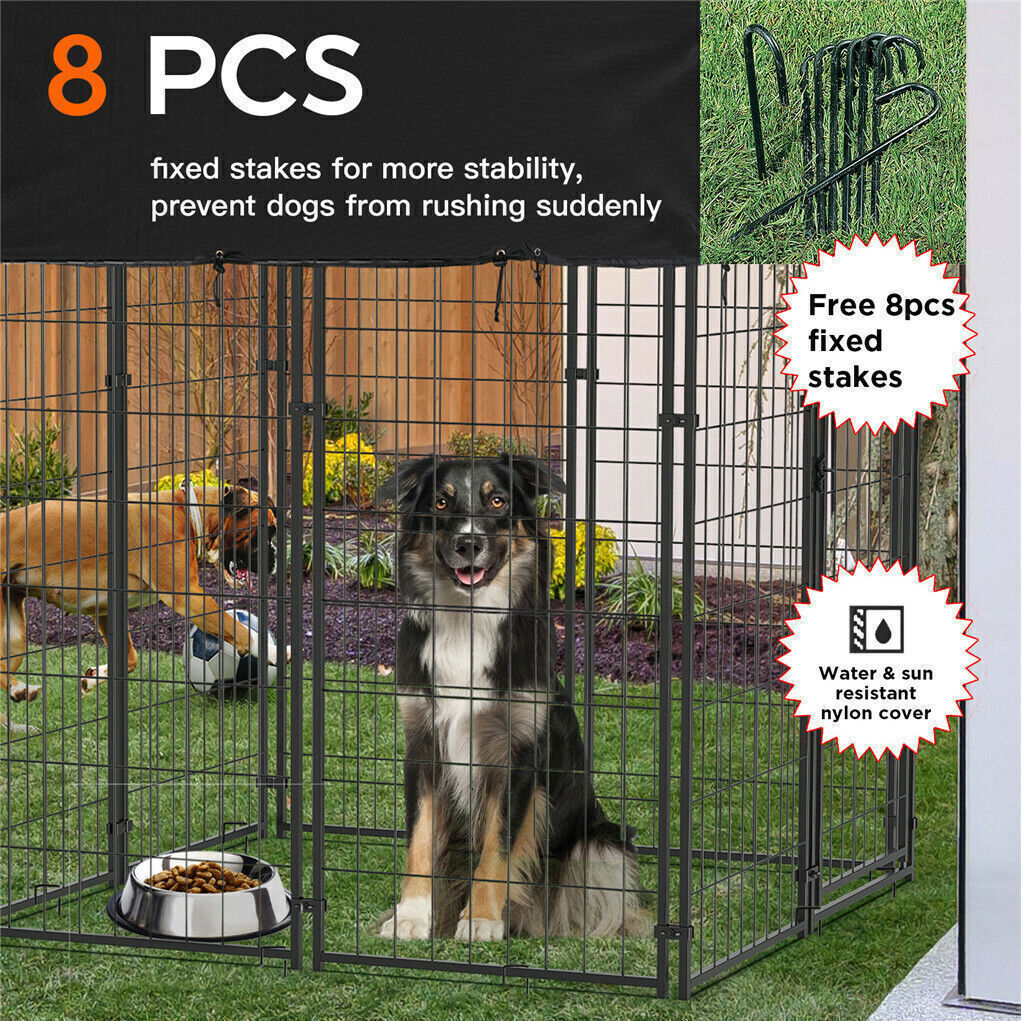 Giant Strong Steel Pet Dog Enclosure Run House Playpen Rabbit Hutch Cage Kennels