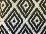 200 x 270cm Diamond Black/White Outdoor Plastic Rug Waterproof