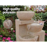 Gardeon Solar Fountain Water Feature Bird Bath Outdoor LED Lights 4-Tier Sand