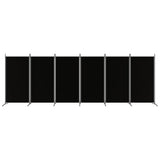 6-Panel Room Divider Living Room Bedroom Partition Privacy Protection Screen Room Separator Folding Dressing Wall Black Fabric