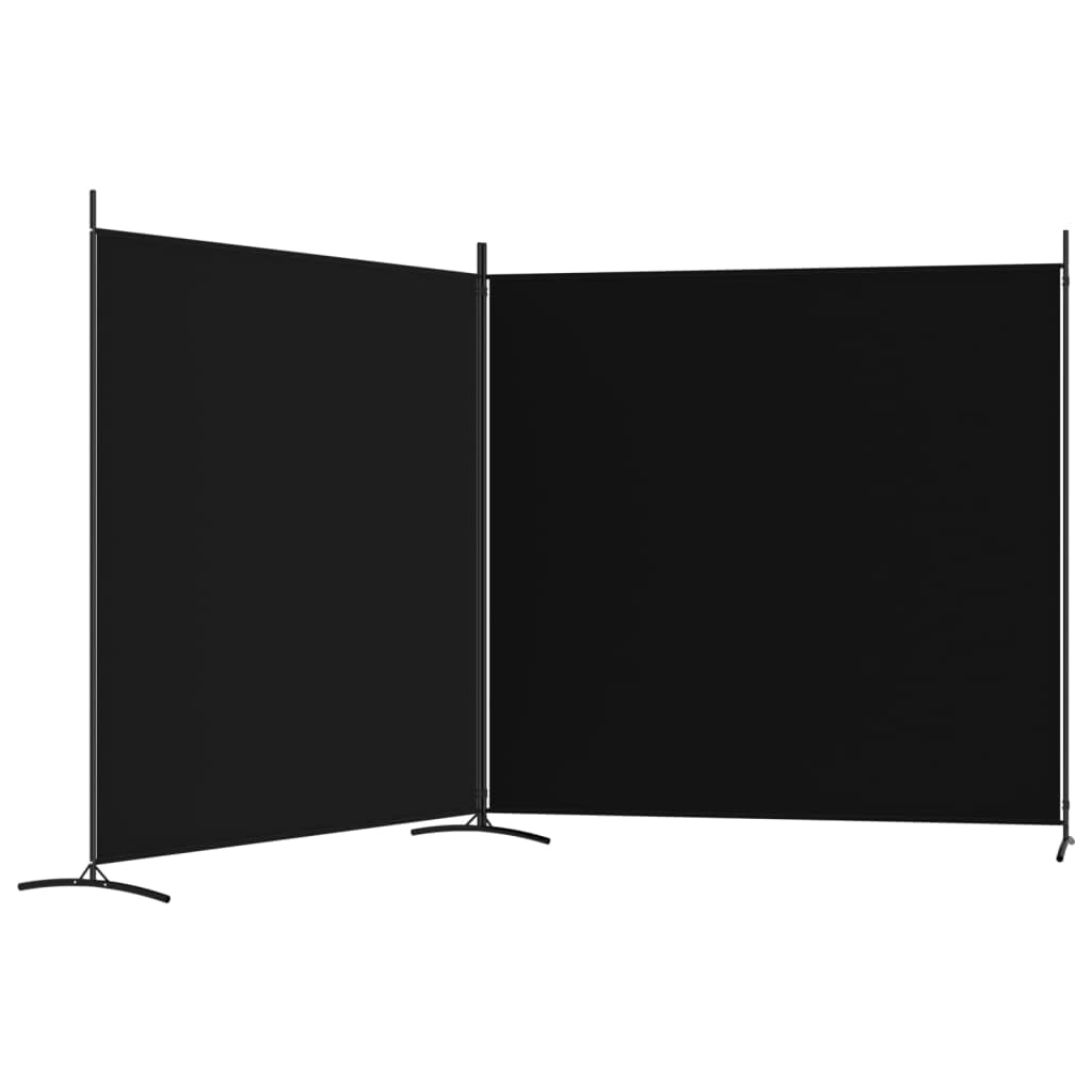 2-Panel Room Divider Living Room Bedroom Partition Privacy Protection Screen Room Separator Folding Dressing Wall Black Fabric