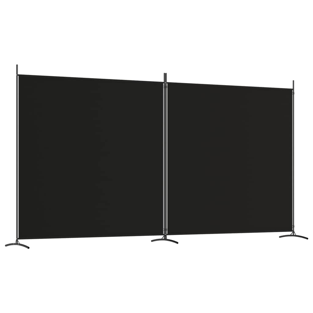 2-Panel Room Divider Living Room Bedroom Partition Privacy Protection Screen Room Separator Folding Dressing Wall Black Fabric