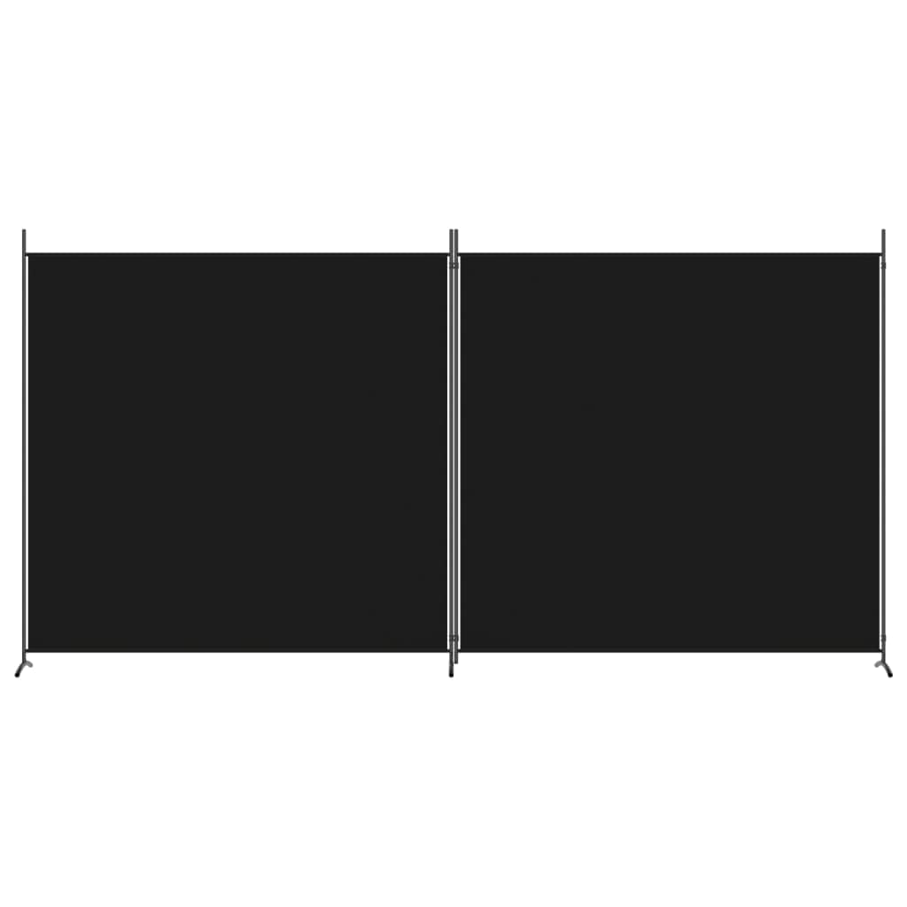 2-Panel Room Divider Living Room Bedroom Partition Privacy Protection Screen Room Separator Folding Dressing Wall Black Fabric