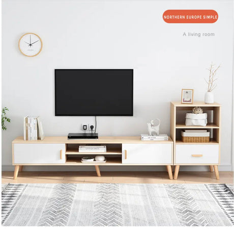 120cm Modern TV Stand Cabinet Wood Entertainment Unit Shelf Storage Maple