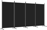 4-Panel Room Divider Living Room Bedroom Partition Privacy Protection Screen Room Separator Folding Dressing Wall Black Fabric