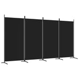 4-Panel Room Divider Living Room Bedroom Partition Privacy Protection Screen Room Separator Folding Dressing Wall Black Fabric