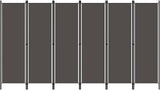 Freestanding 6-Panel Room Divider in Anthracite - Industrial, Modern Style Fabric Screen with Powder-Coated Iron Frame - 300x180 cm