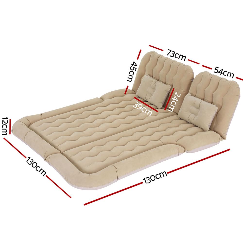 Car Mattress 175x130 Inflatable SUV Back Seat Camping Bed Beige