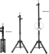 Wig Stand Tripod Mannequin Head Stand Heavy Duty Wig Stand Tripod Cosmetology Mannequin Wig Stand for Styling(Black Tripod With Tray,Maximum Height 55 Inches，Mannequin Head Not Included)