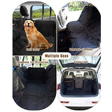 Dog Car Seat Cover, Free 2X Dog Car Seat Belt, Mesh Visual Window and Seat Belt Opening, Waterproof, Storage Pockets, 147cm x 137cm Hammock Convertible, SUV, Truck, Travel with Pet