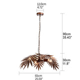 Vintage Tropical Coconut Leaves Chandelier Unique Rustic Tree Lights Living Room Dining Room Bedroom Kitchen Ceiling Lights (PYZS1)