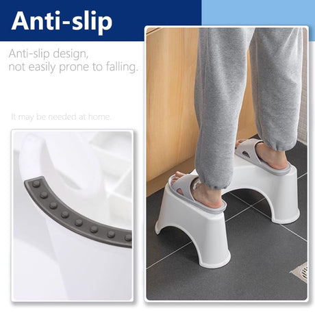 Toilet Stool, Toilet Stool Footstool, Toilet Potty Step Stool for Adults and Kids, Bathroom Non-Slip Toilet Step Stool, Relieve Constipation, Easy to Clean, Healthy Gifts for Father (White)