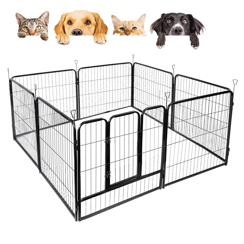 Playpen 8 Panel Pet Cage Puppy Pen Enclosure Fence Exercise Foldable Metal Play Yard