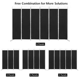 6 Panel Room Divider, 300x180CM Folding Privacy Screen with Steel Frame & Fabric Surface, Standing Wall Separator, Home Office Partition for Bedroom, Living Room, Restaurant