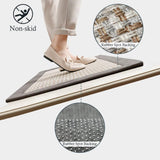 Kitchen Rugs and Mats Non Skid Washable, Absorbent Rug for Kitchen, Large Kitchen Floor Mats for in Front of Sink (Gray, 2PCS-(50x80cm+50x120cm))