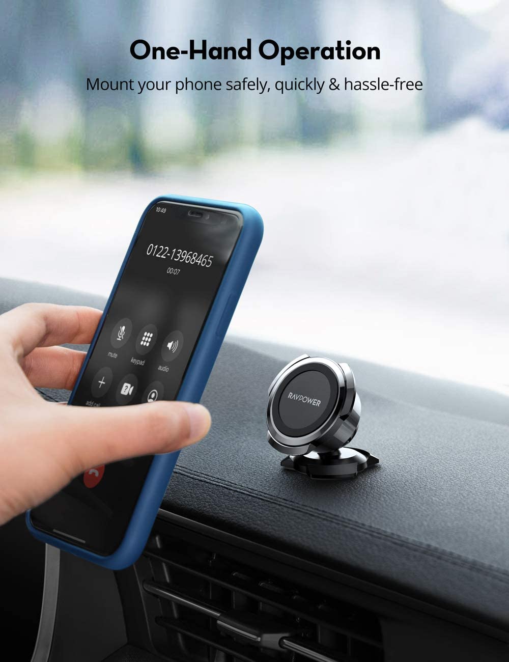 Magnetic Phone Car Mount, Phone Holder for Car, Car Cellphone Holder, Magnetic Mount, Compatible with iPhone 11 Pro XS Max XR X 8 7 Plus Galaxy S10 S9, Note 10, LG G8 Thinq, Pixel 3 XL