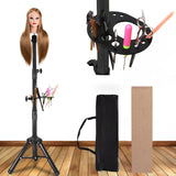 Wig Stand Tripod Mannequin Head Stand Heavy Duty Wig Stand Tripod Cosmetology Mannequin Wig Stand for Styling(Black Tripod With Tray,Maximum Height 55 Inches，Mannequin Head Not Included)