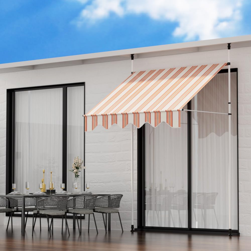 Retractable Pivot Arm Awning Outdoor Blinds Window Door Canopy 200cm