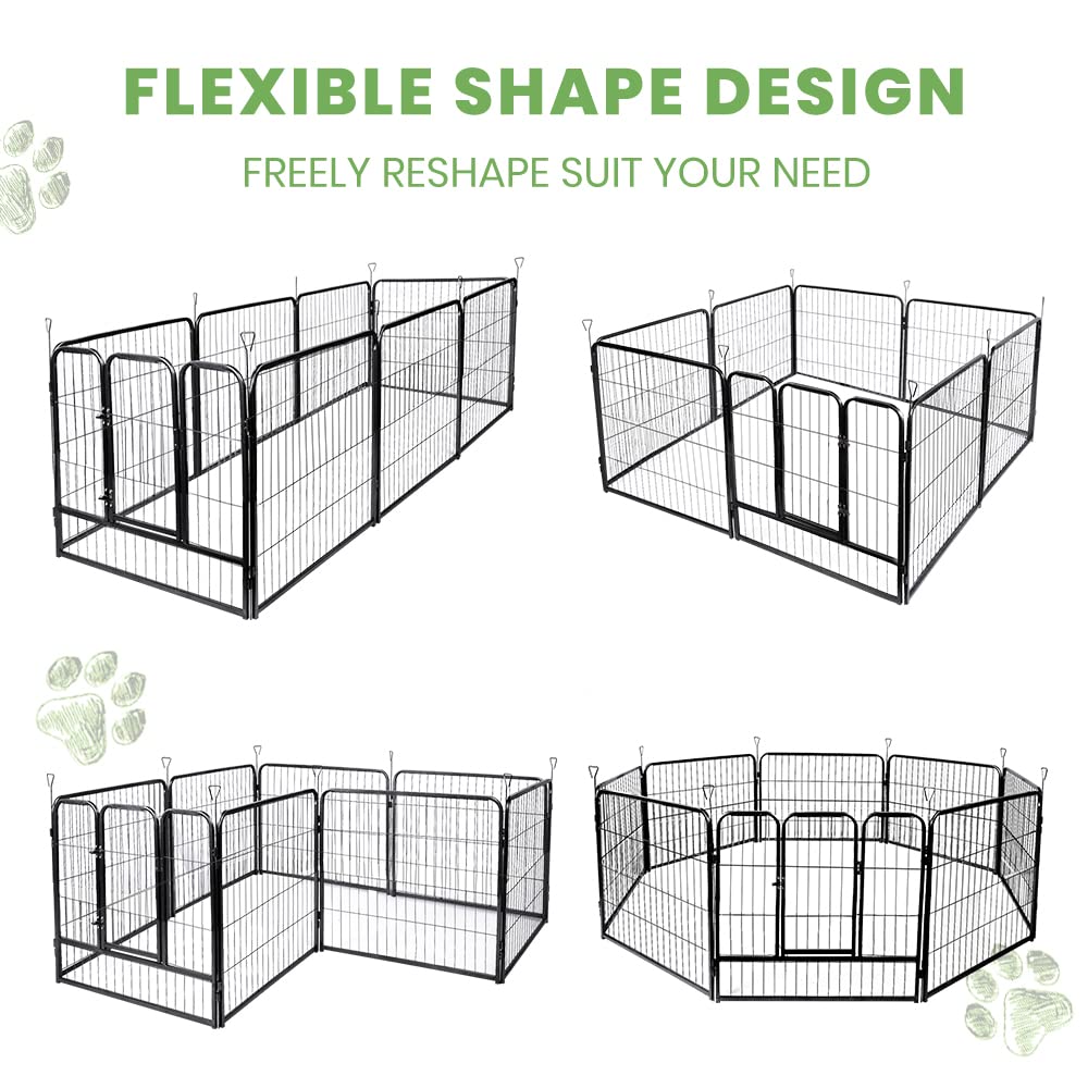 Playpen 8 Panel Pet Cage Puppy Pen Enclosure Fence Exercise Foldable Metal Play Yard