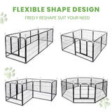 Playpen 8 Panel Pet Cage Puppy Pen Enclosure Fence Exercise Foldable Metal Play Yard