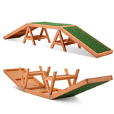 Pet Scene Wooden Pet Ramp Dog Agility Equipment Outdoor Puppy Obedience Training Sports Obstacle Exercise Outdoor Play Artificial Grass