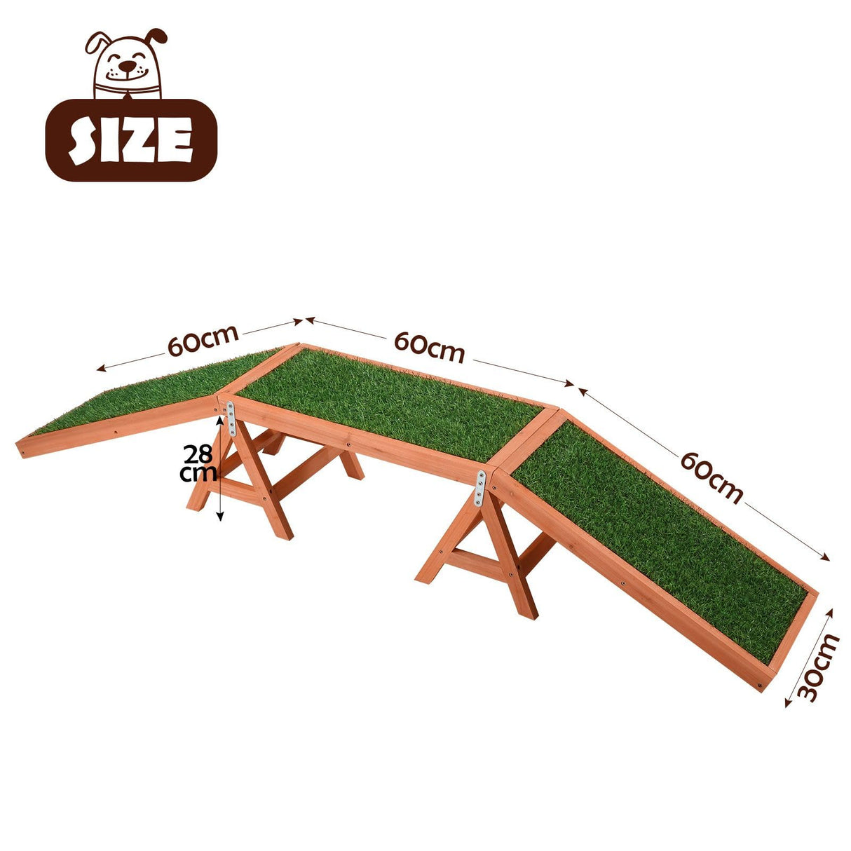 Pet Scene Wooden Pet Ramp Dog Agility Equipment Outdoor Puppy Obedience Training Sports Obstacle Exercise Outdoor Play Artificial Grass