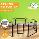 Playpen 8 Panel Pet Cage Puppy Pen Enclosure Fence Exercise Foldable Metal Play Yard