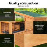 Chicken Coop Rabbit Hutch Large Pet House Run Cage Wooden 91.5cm x 46cm x 116.5cm Walk in Door Guinea Pig Ferret Bunny Chook Hen Feeder Metal Roof Outdoor Weatherproof Nesting Box Farm