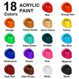 Acrylic Paint, Shuttle Art 18 Colours Acrylic Paint Bottle Set (240ml/8.12oz), Rich Pigmented Acrylic Paints, Bulk Painting Supplies for Artists, Beginners and Kids on Rocks Crafts Canvas Wood Ceramic